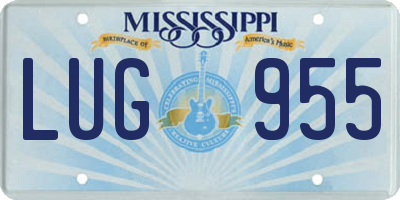 MS license plate LUG955