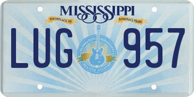 MS license plate LUG957