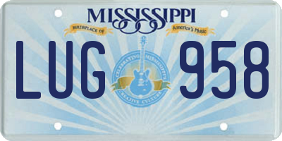 MS license plate LUG958
