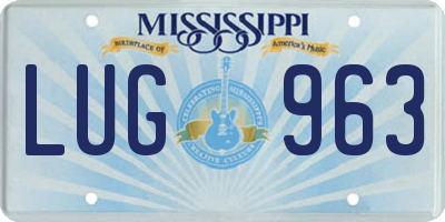 MS license plate LUG963