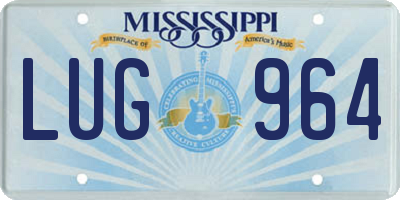 MS license plate LUG964