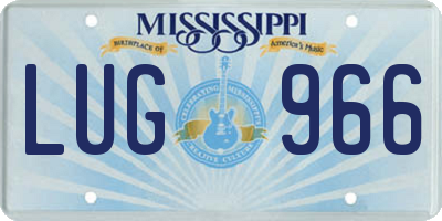MS license plate LUG966