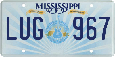 MS license plate LUG967