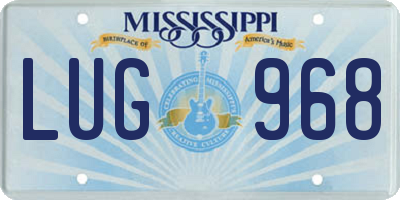 MS license plate LUG968