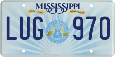 MS license plate LUG970