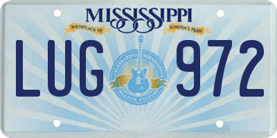 MS license plate LUG972