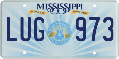 MS license plate LUG973