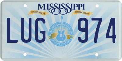 MS license plate LUG974