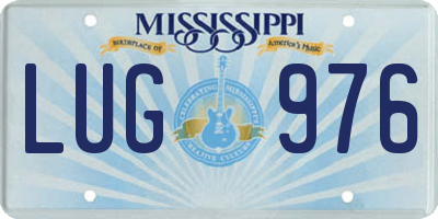 MS license plate LUG976