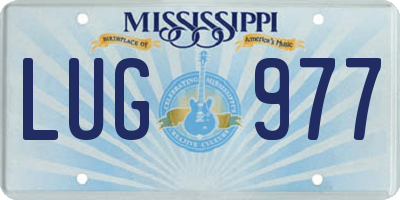 MS license plate LUG977