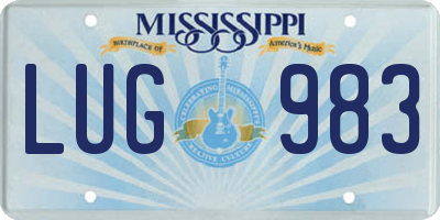 MS license plate LUG983