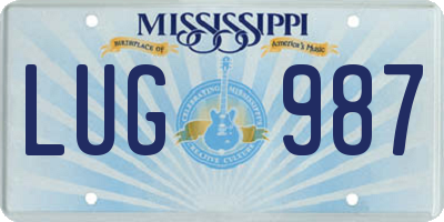 MS license plate LUG987