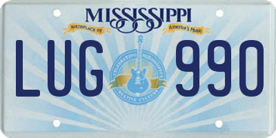 MS license plate LUG990