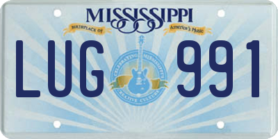 MS license plate LUG991