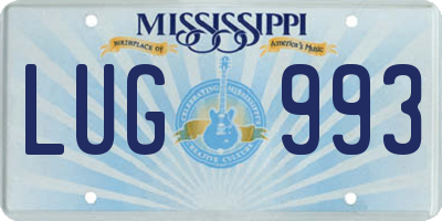 MS license plate LUG993