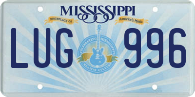 MS license plate LUG996