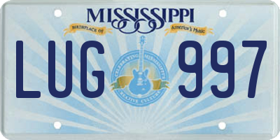 MS license plate LUG997