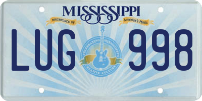 MS license plate LUG998