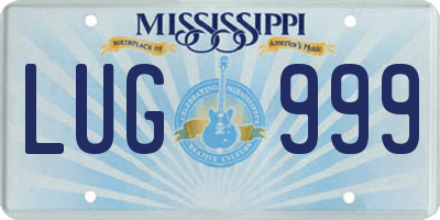 MS license plate LUG999