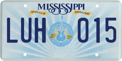 MS license plate LUH015