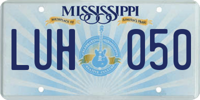 MS license plate LUH050