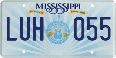 MS license plate LUH055