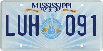 MS license plate LUH091