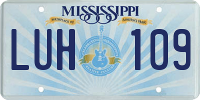 MS license plate LUH109