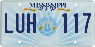MS license plate LUH117