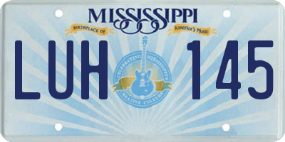 MS license plate LUH145