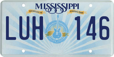 MS license plate LUH146