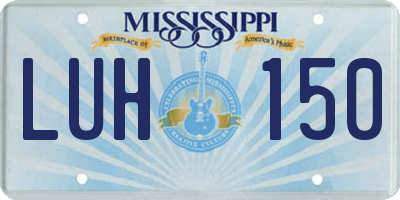 MS license plate LUH150