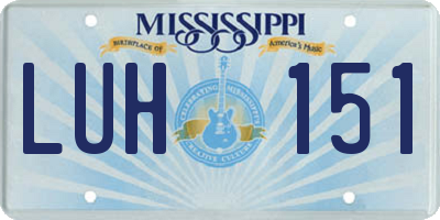 MS license plate LUH151
