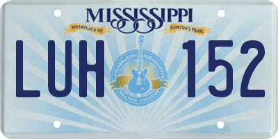 MS license plate LUH152