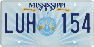 MS license plate LUH154
