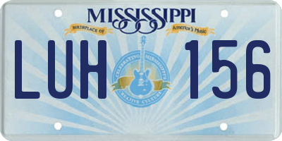 MS license plate LUH156