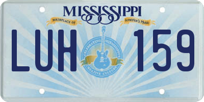 MS license plate LUH159