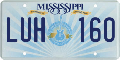 MS license plate LUH160