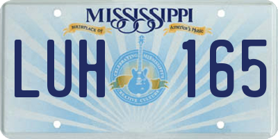 MS license plate LUH165