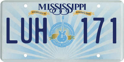 MS license plate LUH171