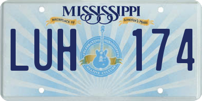 MS license plate LUH174