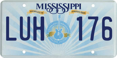 MS license plate LUH176