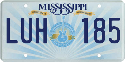MS license plate LUH185
