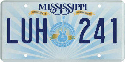 MS license plate LUH241