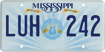 MS license plate LUH242