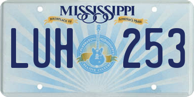 MS license plate LUH253