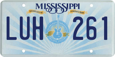 MS license plate LUH261