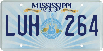 MS license plate LUH264