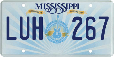MS license plate LUH267