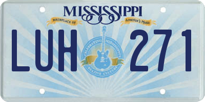 MS license plate LUH271